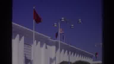 Izmir Turkey (1962): Turkish Flag Flying Alongside An American Flag Outside Of An