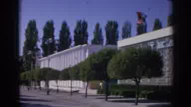 Izmir Turkey (1962): Two Municipal Buildings Bordered By A Row Of Well-Manicured