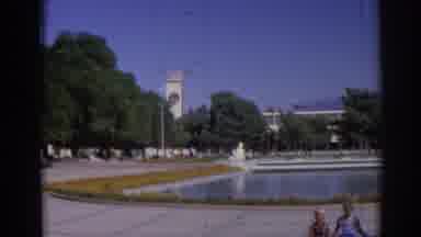 Izmir Turkey (1962): Two Blonde Children Waving At The Camera Sitting In A Park
