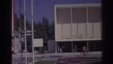 Izmir Turkey (1962): Old Film Showing People Walking Around Stadium In A Sunny Day