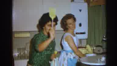 Izmir Turkey (1962): Old Video Of Two Women In Kitchen Enjoying New Video Camera