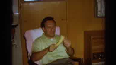 Izmir Turkey (1962): Man Silly Banana Peeling Funny Woman Pretend