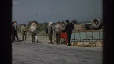 Izmir Turkey (1962): An Accident With A Red Truck Who Get Flipped And A Some Guys