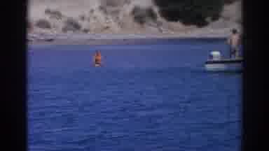 Izmir Turkey (1962): A Man Staying In The Blue Water Close To Shore