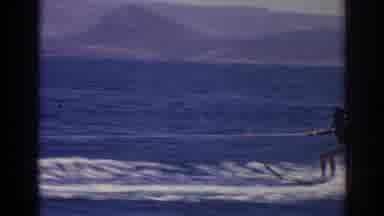 Izmir Turkey (1962): Man Being Pulled By Boat In Open Blue Water