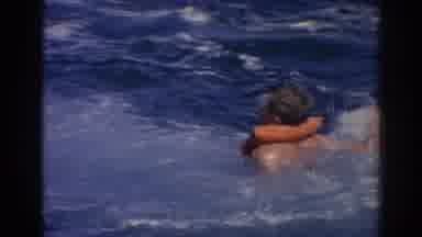 Izmir Turkey (1962): Men Swimming In A Large Flowing Stream Using Tied Ropes
