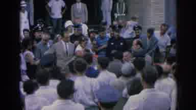 Izmir Turkey (1962): Lyndon Baines Johnson Walks Through A Crowd At The Base Of A