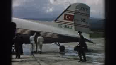 Izmir Turkey (1962): Military Men Boarding An Airplane In A Clip From The Past