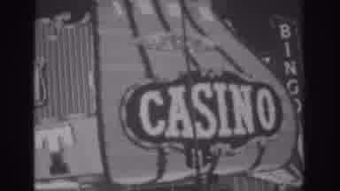 Las Vegas (1962): A View Of The Large Blinking Sign For Gold Nugget Gambling Hall