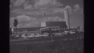 Las Vegas (1962): Flag Waving Dunes Business Buildings Black And White Corrugated
