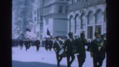 New York City (1962): People Riding Brown Horses In Parade On A Bright Sunny Day
