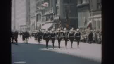 New York City (1962): Military Men Parading On A New York Street Holding The