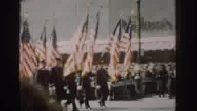 New York City (1962): A Parade Of Soldiers Holding American Flags And Women
