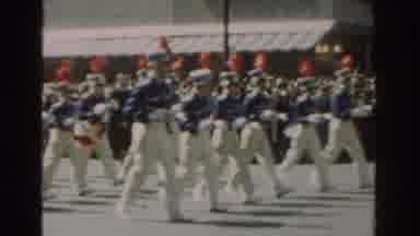 New York City (1962): Marching Band Batons Crowd Uniform Holiday High School Right
