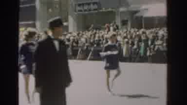 New York City (1962): Girls With Batons And People With Scottish Wind Pipes Move
