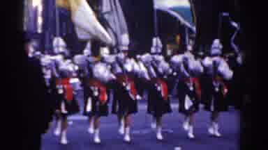 New York City (1962): Dozens Of Soldiers Marching During A Parade Holding Flags