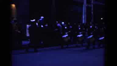 New York City (1962): View Of Drummers Playing Gold Drums And Marching Down Street