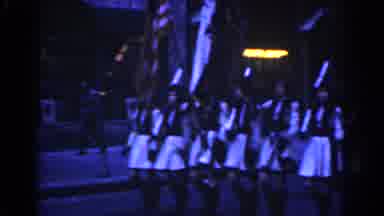 New York City (1962): People Marching In A Parade With Flags