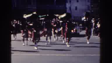 New York City (1962): Irish Parade With Flag And Men With Instruments Walking