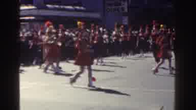 New York City (1962): People Marching Uniform Street Flag Gun Hat Crowd Walking