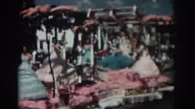 Pasadena California (1962): Princess Dresses Are Worn By Ladies As The Ride In A