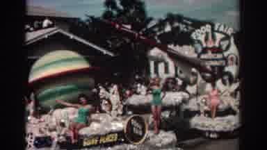 Pasadena California (1962): Women Sitting And Waving On Top Of A Parade Car That