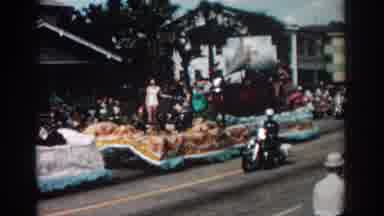 Pasadena California (1962): View Of Brown Ship Parade Float On A Sunny Day