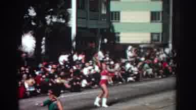 Pasadena California (1962): People Watching The Parade Float Participated By