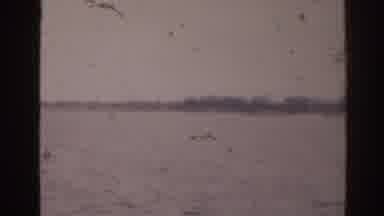 FLORIDA USA-1963: View Of Empty Blue Seats At Pier On A Cloudy Day