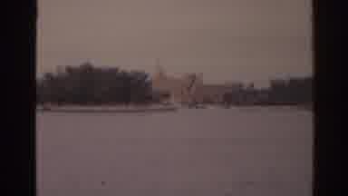 Florida USA (1963): Spotty Old Footage Of A Lake With Trees Building And Beach