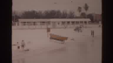 Florida USA (1963): View Of People Walking On White Pier On A Sunny Day