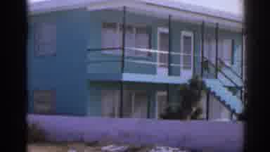 Florida USA (1963): View Of Green And White Beachfront Building On A Bright Sunny