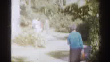 Florida USA (1963): An Old Lady Walk Through A Big Garden Where Can Be Minded Some