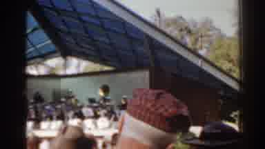 Florida USA (1963): Military Band Plays Outside To Crowd On Grass With A Conductor