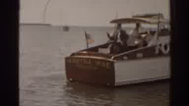 Florida USA (1963): Small Boat Martha May In The Sea On-Board Man In Suit With