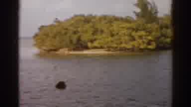 Florida USA (1963): Driving By Beautiful Little Islands On A Boat In The Ocean