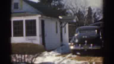 Florida USA (1963): Small House With Black Vehicle Parked To The Side Of It