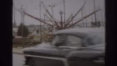 New Jersey USA (1963): Natural Disaster Destroys Old Theme Park As Cars Drive By