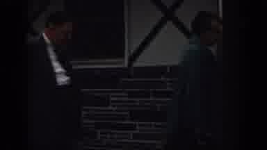 New Jersey USA (1963): Old Man Suit Elegant Black Wall Opening Door Entering House
