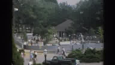 New Jersey USA (1963): People Walk Man Women Move Stand Sitting Walking Along The