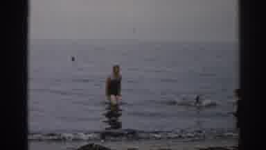 New Jersey USA (1963): People Bathing In The Sea On A Hot Day