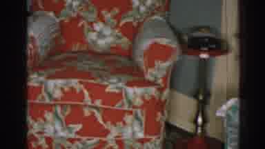 New Jersey USA (1963): Antique Room Footage With A Red Sofa And A Green And White