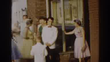 New Jersey USA (1963): Family And Friends At A Wedding Reception Outside