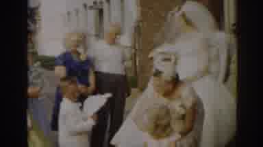New Jersey USA (1963): Bride And Family Outside Wedding Chapel