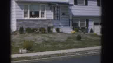 New Jersey USA (1963): A Pretty House And A Vintage Car Parked In The Front Lawn