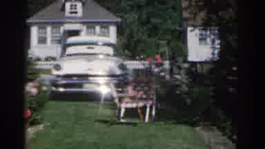New Jersey USA (1963): Man In Casual Dress Outside Of His House With View Of His