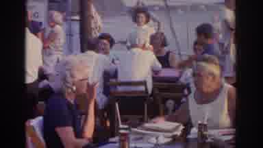 New Jersey USA (1963): Groups Of People Socializing In A Restaurant In Front Of