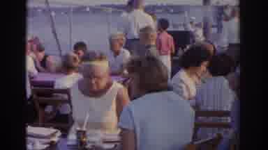 New Jersey USA (1963): View Of People Eating At Large Outdoor Picnic On A Clear