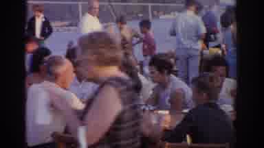 New Jersey USA (1963): Large Crowd Eating At Outdoor Picnic On A Clear Day