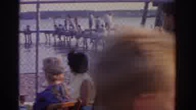 New Jersey USA (1963): Pier Lake Boats People Holiday Chair Beer Jetty Families